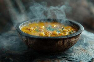 Steaming Bowl of Aromatic Chickpea Curry photo