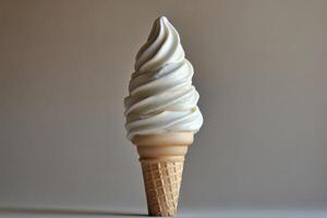 A Single Soft Serve Ice Cream Cone photo
