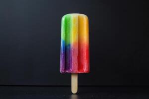 Rainbow Ice Pop On Dark Background photo