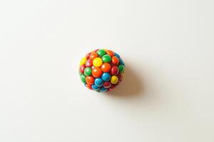 Colorful Candy Sphere On White Background photo