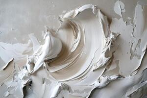 Abstract White and Beige Impasto Painting photo