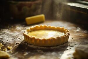 Golden Lemon Tart Pastry Baking Process photo