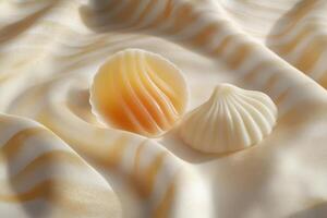 Two pastel colored sculpted candies rest on fabric photo