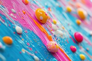 Abstract Colorful Painting with Spheres and Swirls photo