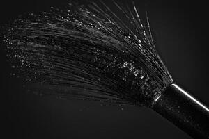 Black paintbrush bristles spread in artistic display photo