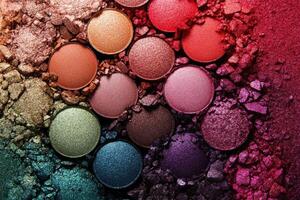 Colorful Eyeshadow Palette Displaying Various Shades photo