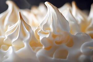 Creamy Meringue Peaks A Close Up View photo
