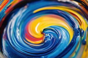 Swirling vibrant paint creates a colorful abstract design photo