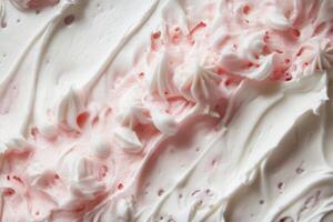 Swirled Pink and White Cream Dessert Texture photo