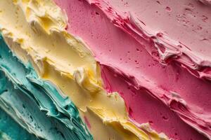 Creamy Swirled Frosting In Pastel Colors photo