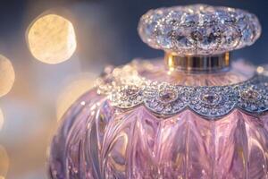 A Luxurious Crystal Embellished Perfume Bottle photo