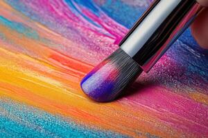 Colorful Glitter Paintbrush Stroke Abstract Art photo