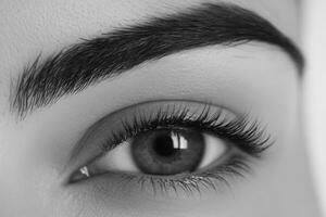 A Close Up Of A Womens Eye And Eyebrow photo