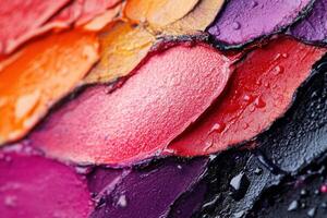 Abstract Colorful Paint Swirls Texture Closeup photo