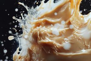 Creamy Caramel Splashing Dynamic Texture photo