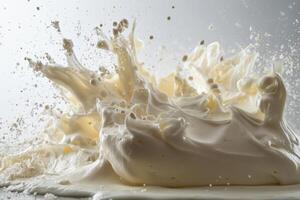 Creamy Whipped Cream Splashing Dynamically photo