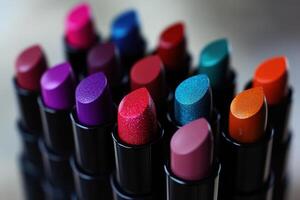 A Collection Of Vibrant Lipstick Shades In Black Cases photo