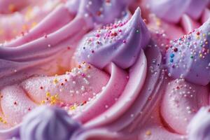 Pink and Purple Frosting With Sprinkles Delight photo