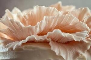 Delicate Peach Flower Frosting Cake Detail photo