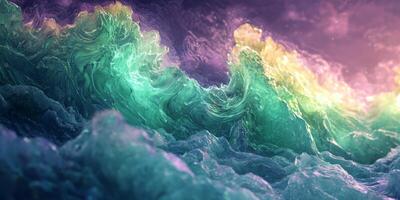 Abstract Teal and Purple Ocean Waves Swirling Water Texture Background photo
