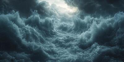 Dramatic Ocean Storm High Resolution Waves Crashing photo