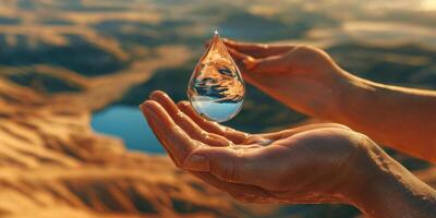 Precious Water Drop Desert Oasis Conservation photo