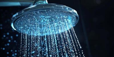 Smart Shower Head Water Conservation Eco Friendly Bathroom High Resolution Image photo
