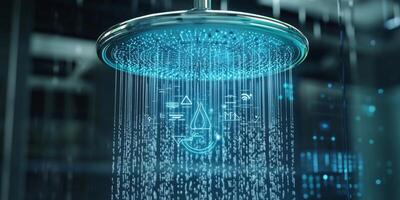 Smart Shower Water Conservation Technology Digital Display Eco Friendly Bathroom Innovation photo