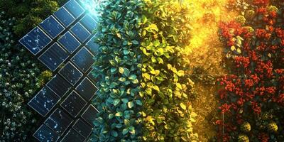 Solar Panels Plants Renewable Energy Green Technology Harmony photo