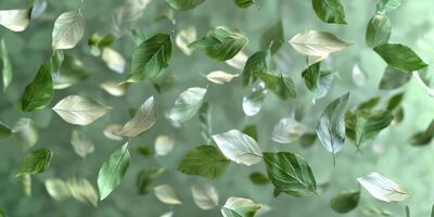 Floating Green Leaves Nature Background Spring Ecology photo