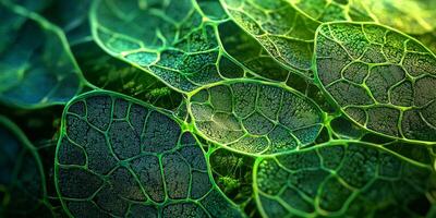Microscopic Plant Cell Structure Intricate Chloroplasts Veins photo