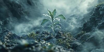 Ethereal Alien Plant Mystical Landscape 8K High Resolution Fantasy Nature photo