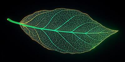 Glowing Skeleton Leaf Nature s Intricate Network High Resolution Macro Photography photo