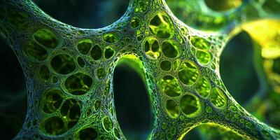 Microscopic Cell Structure Abstract Green Network High Resolution Biology Image photo