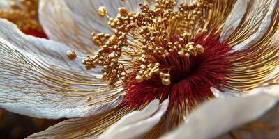 Golden Stamen Petals Exquisite Close up of a Rare Flower photo