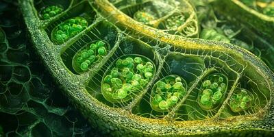 Microscopic Leaf Cell Structure Chloroplasts Photosynthesis photo