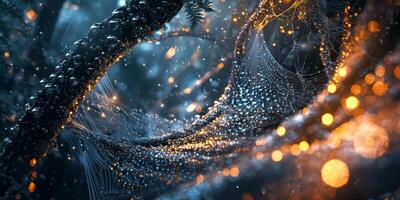 Enchanted Forest Dew Kissed Spiderweb Macro Photography photo