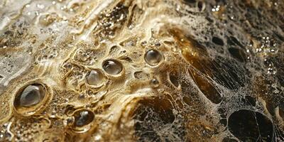 Golden Dewdrops on Spider Silk Macro Nature Photography photo