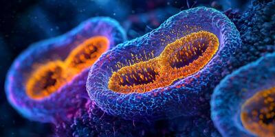 Bioluminescent Guard Cells Microscopic Stoma High Resolution 8k Detailed Botany Image photo