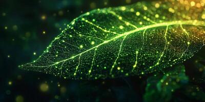 Glowing Leaf Vein Network Nature s Intricate Design High Res 8k photo