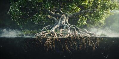 Mystical Mangrove Tree Roots Underwater Ecosystem Nature Ecology photo