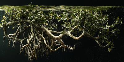 Mangrove Tree Roots Brackish Water Ecosystem Aerial Roots High Resolution photo