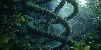 Lush Rainforest DNA Helix Nature s Genetic Code 8K High Resolution photo