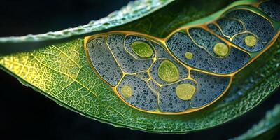 Stunning 3D Leaf Cross Section Transpiration Process Cellular Structure Botany Nature Science photo