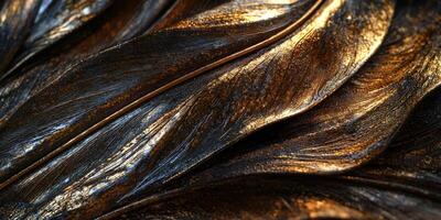 Luxury Metallic Leaf Texture Gold Silver Copper Sheen Background photo