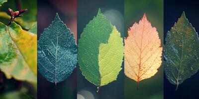 Seasonal Leaf Change Four Stages of Transpiration Nature Photography photo