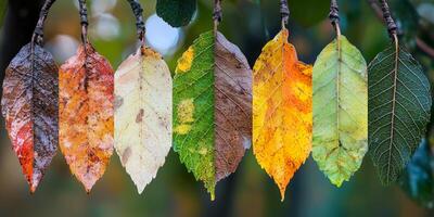 Seasonal Leaf Montage Nature s Cycle Autumn Spring Summer Winter Foliage Botany Detail Macro High photo