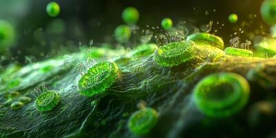Microscopic Leaf Stomata Water Vapor Cellular Detail 8k Resolution photo