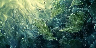 Surreal Aquatic Leaves Abstract Nature Photography Water Bubbles Plants photo