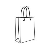 Shopping Bag Icon Silhouette, Simple and Clean Outline Design vector